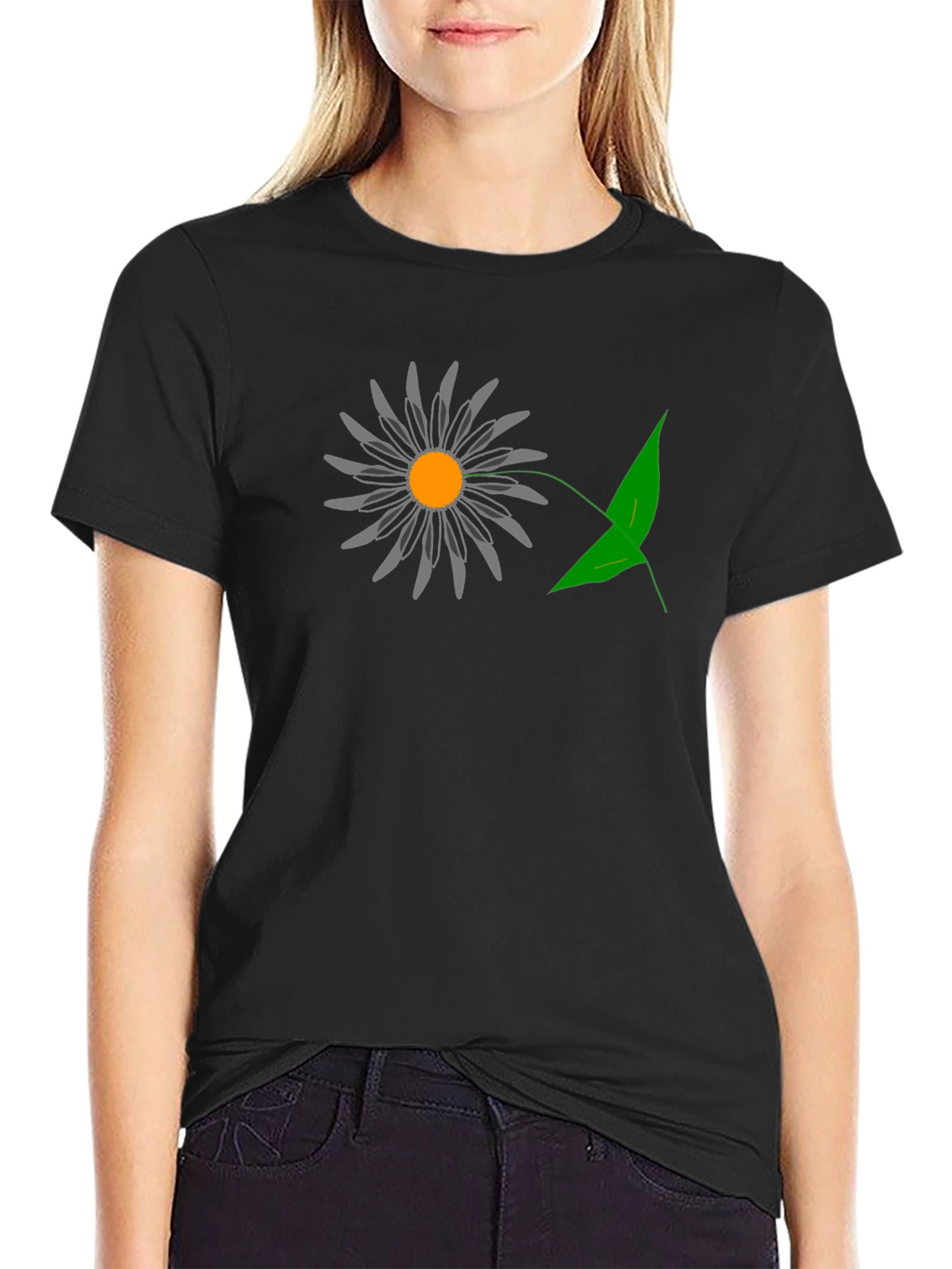Mens Black Graphic T-Shirt - Daisy Design