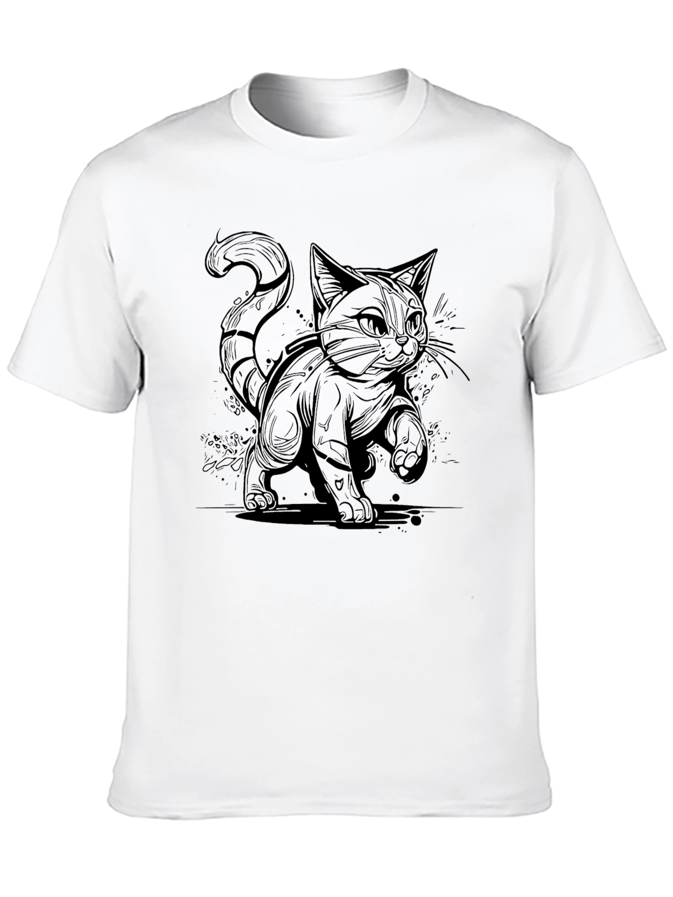 Black Cat Graphic Tee - Cool Cat Lover T-Shirt