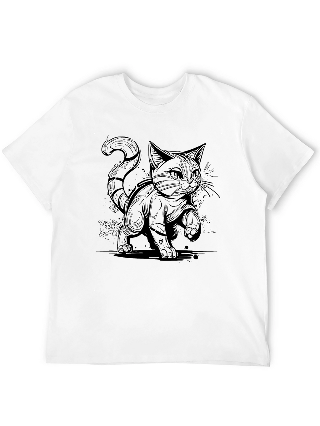 Black Cat Graphic Tee - Cool Cat Lover T-Shirt