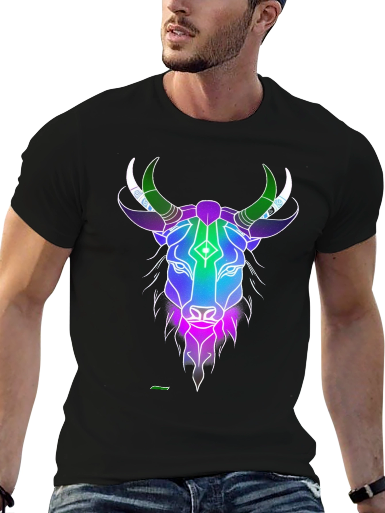 Cosmic Bull Graphic Tee - Mens Black T-Shirt