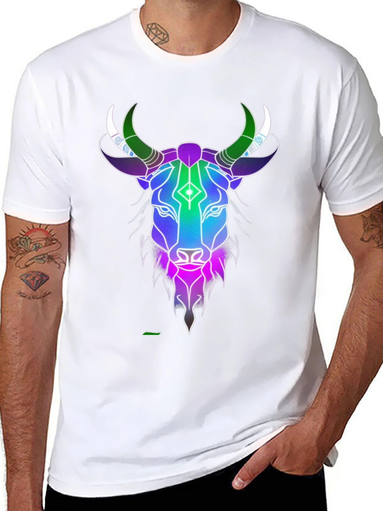 Cosmic Bull Graphic Tee - Mens Black T-Shirt