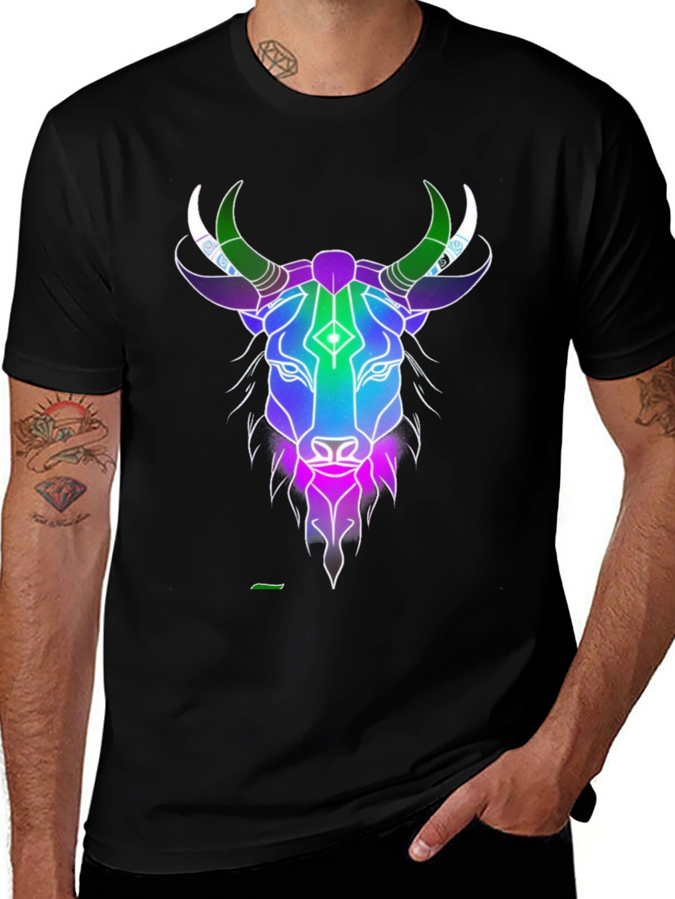 Cosmic Bull Graphic Tee - Mens Black T-Shirt