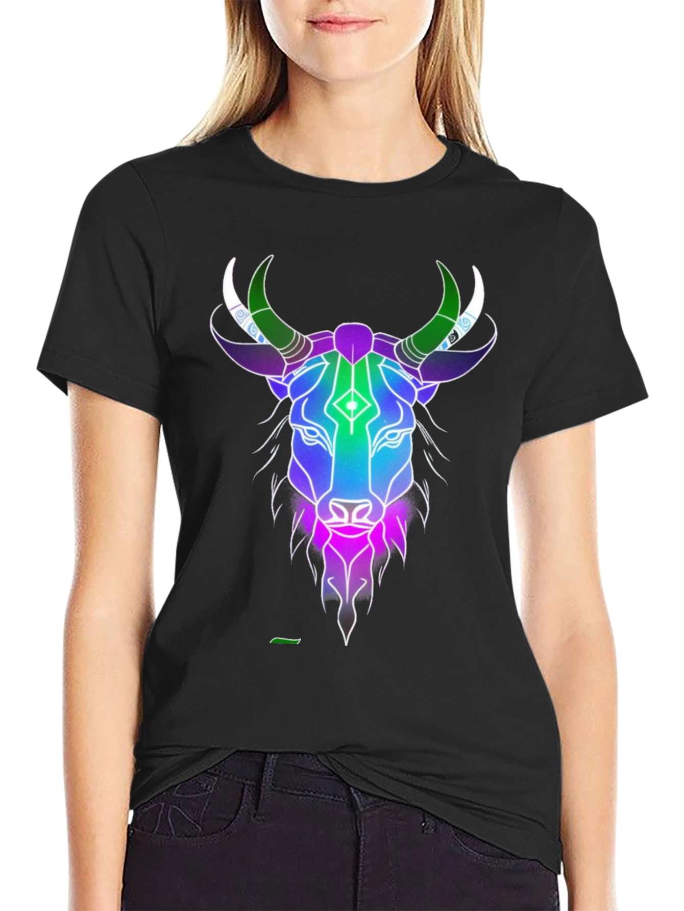 Cosmic Bull Graphic Tee - Mens Black T-Shirt