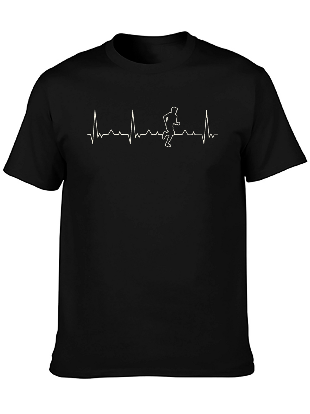 Runners Heartbeat T-Shirt - Black Graphic Tee