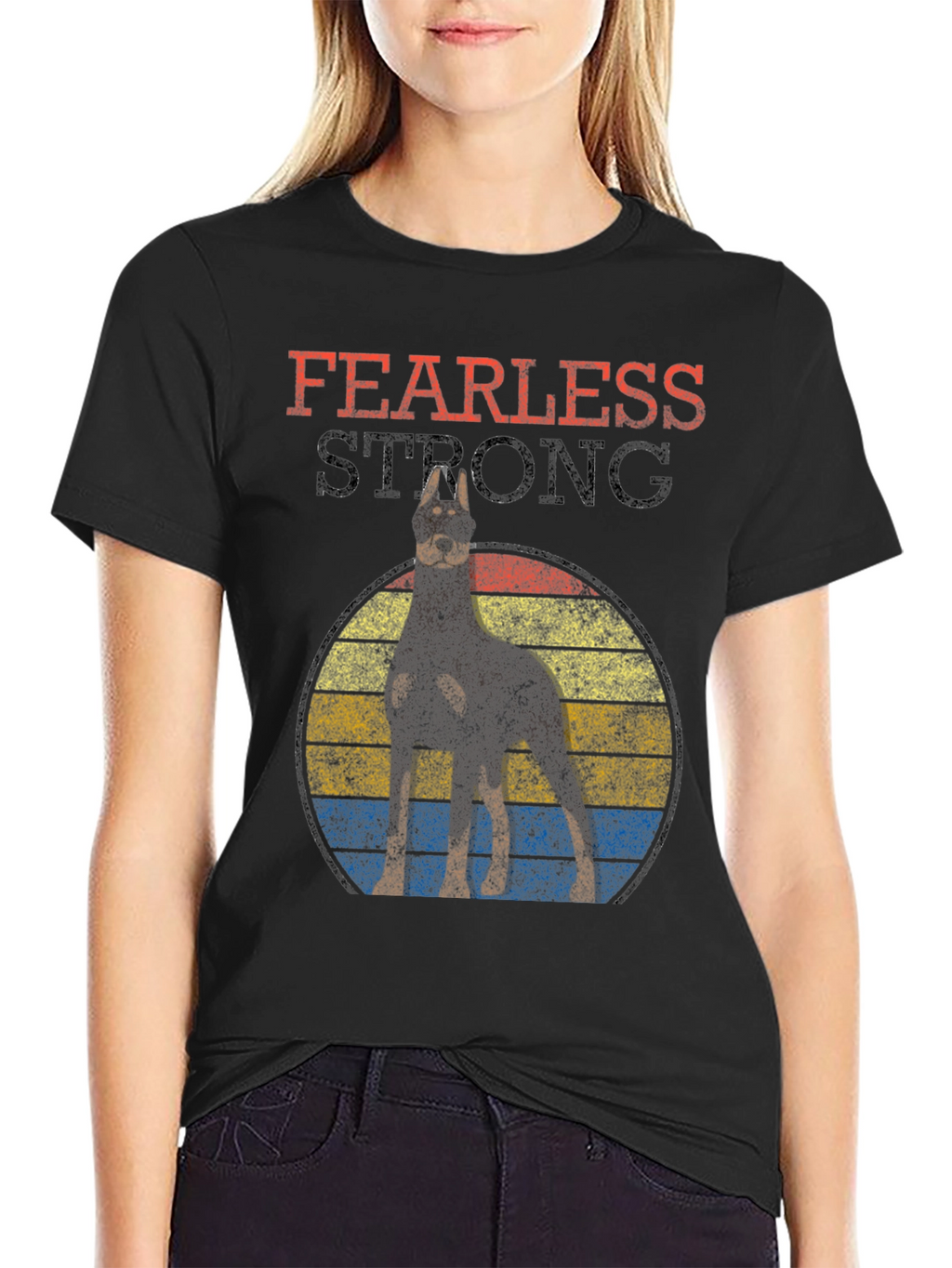 Fearless Strong Doberman Dog Graphic Tee