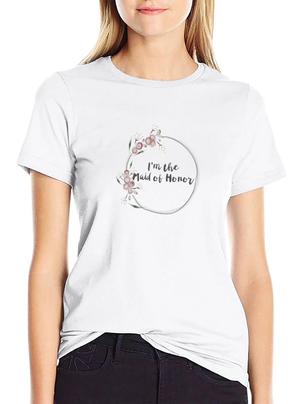 Maid of Honor Floral Wreath Tee