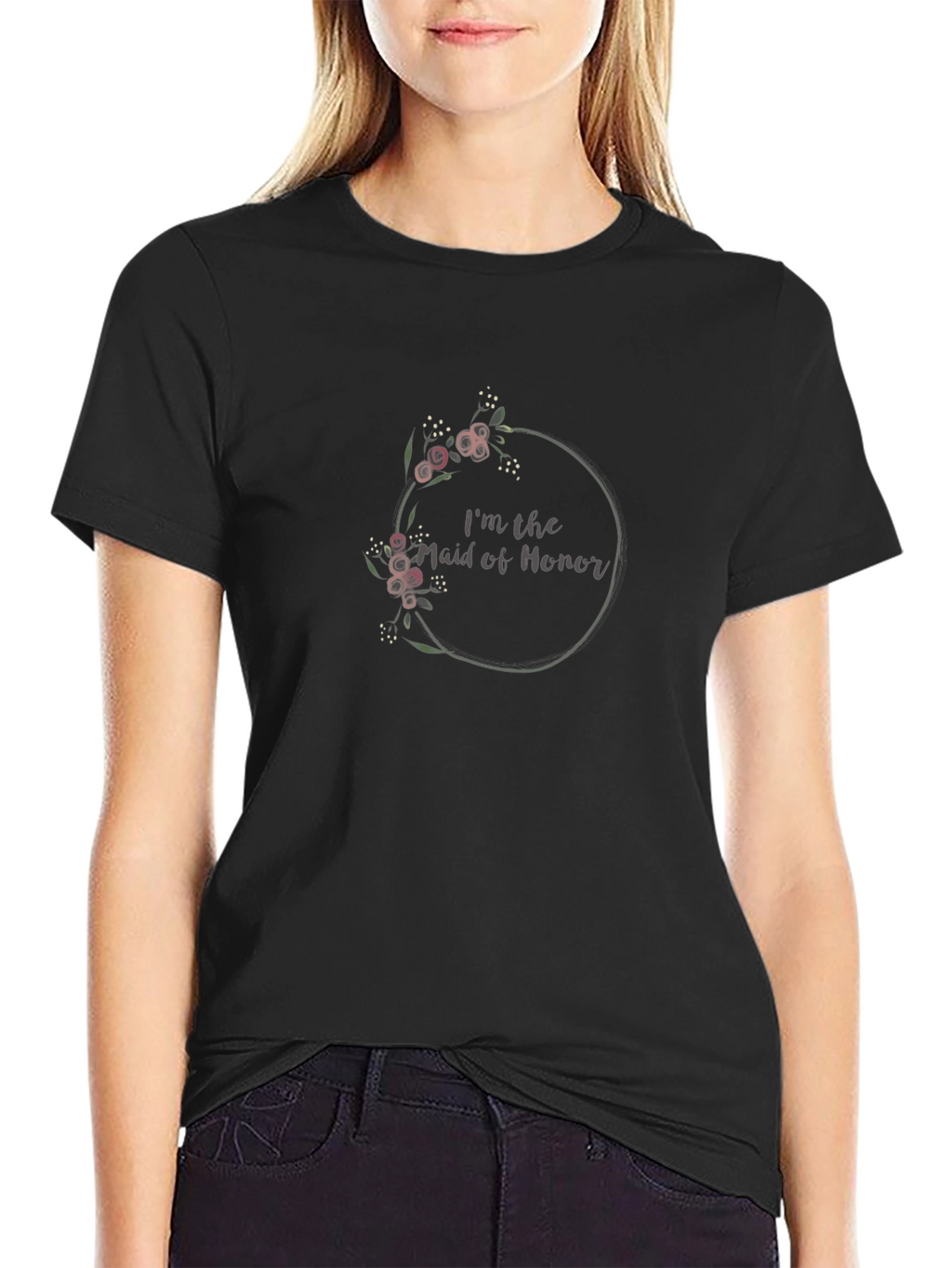 Maid of Honor Floral Wreath Tee
