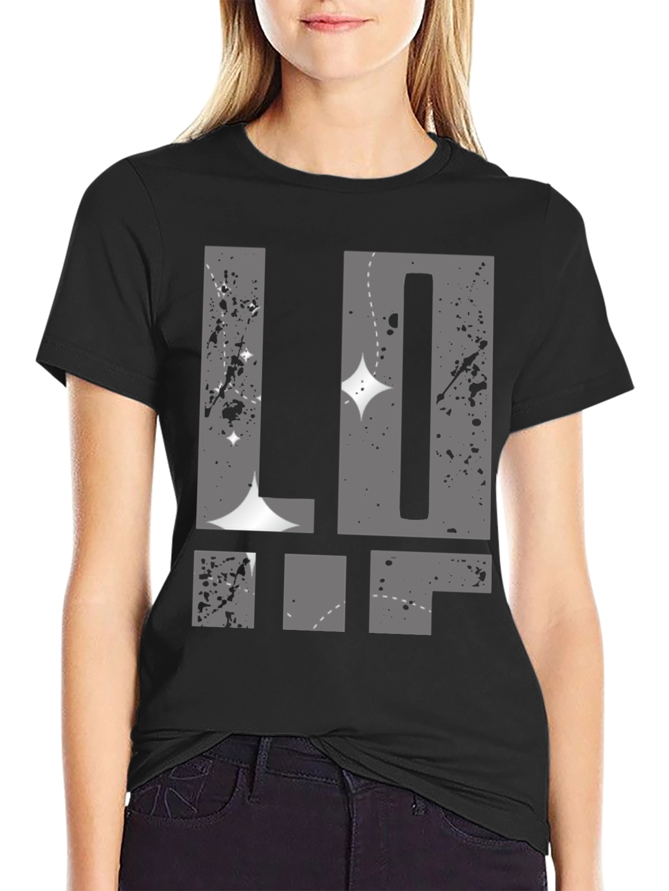 Abstract Graphic Print T-Shirt - Mens Black Tee