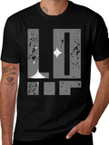Abstract Graphic Print T-Shirt - Mens Black Tee