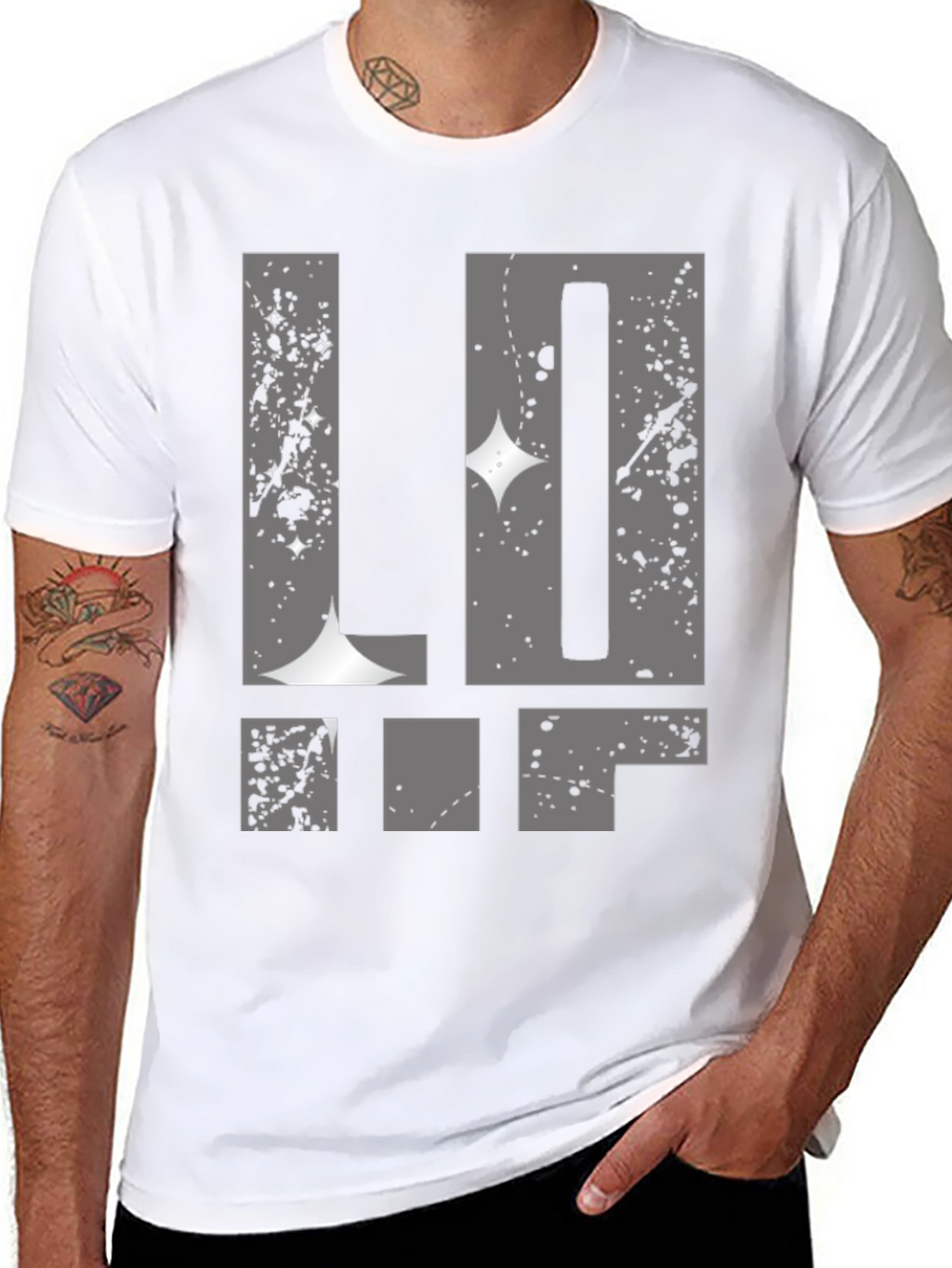 Abstract Graphic Print T-Shirt - Mens Black Tee