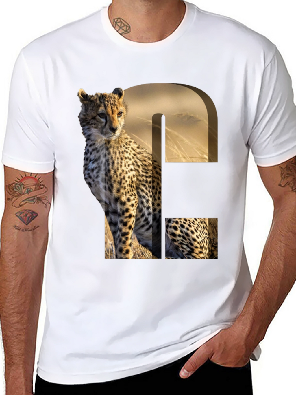 Cheetah Print Graphic Tee - Unique Animal Design