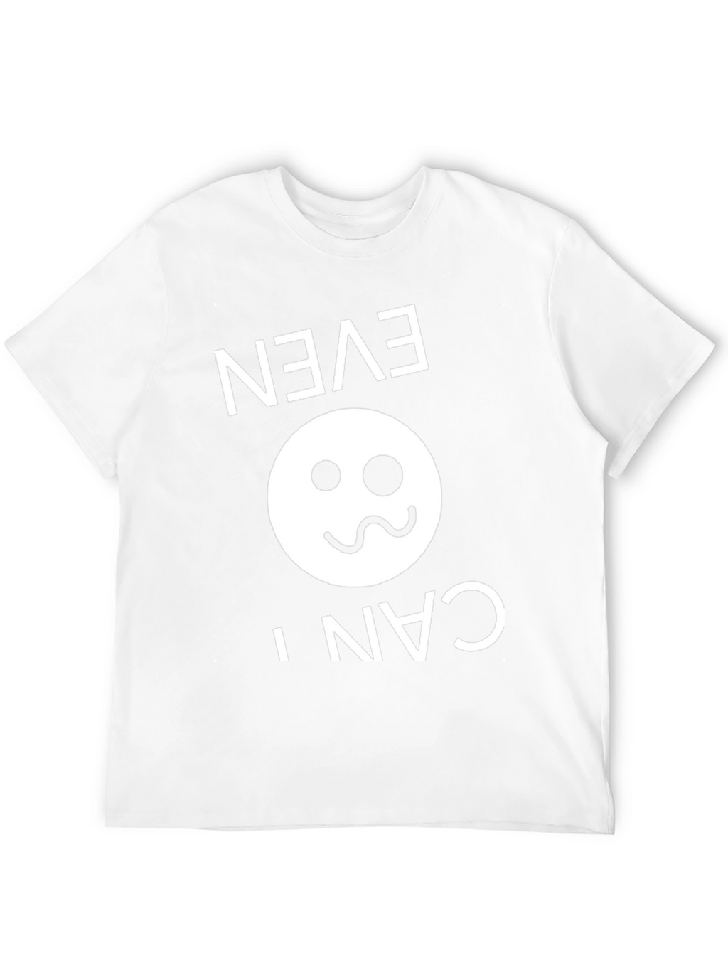 Funny Inverted Even I Can Smiley Face Black T-Shirt
