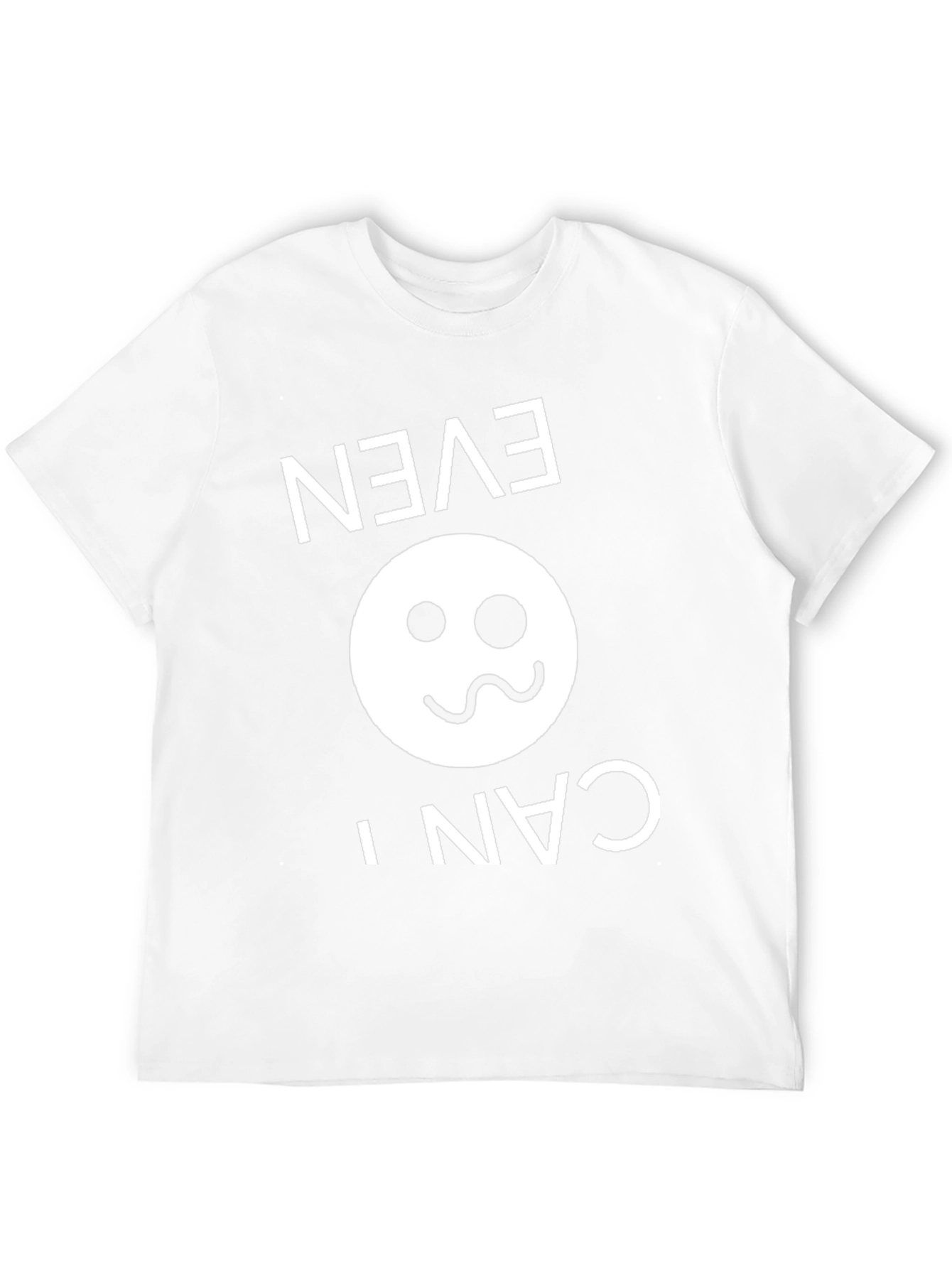 Funny Inverted Even I Can Smiley Face Black T-Shirt