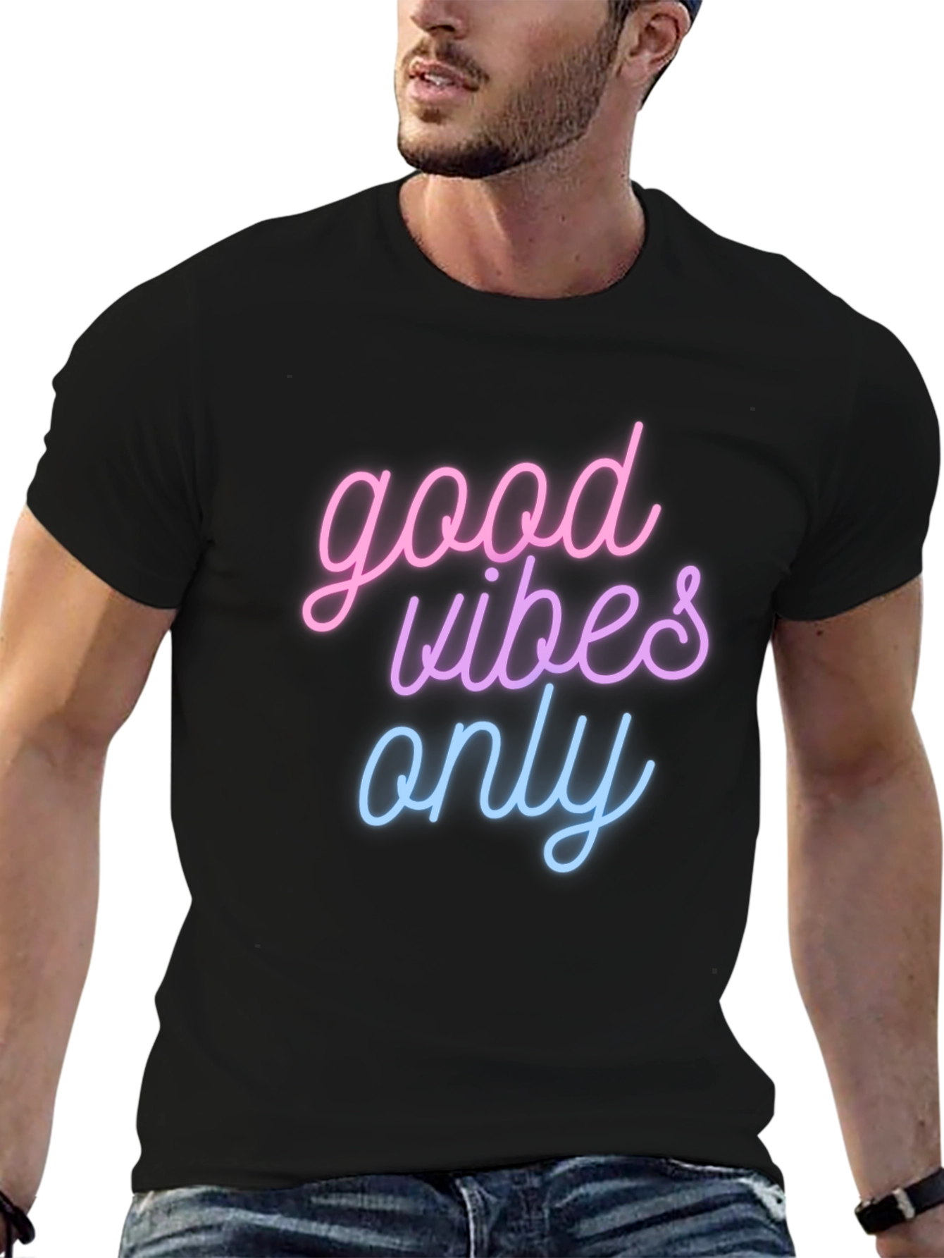 Good Vibes Only T-Shirt - Black Casual Tee