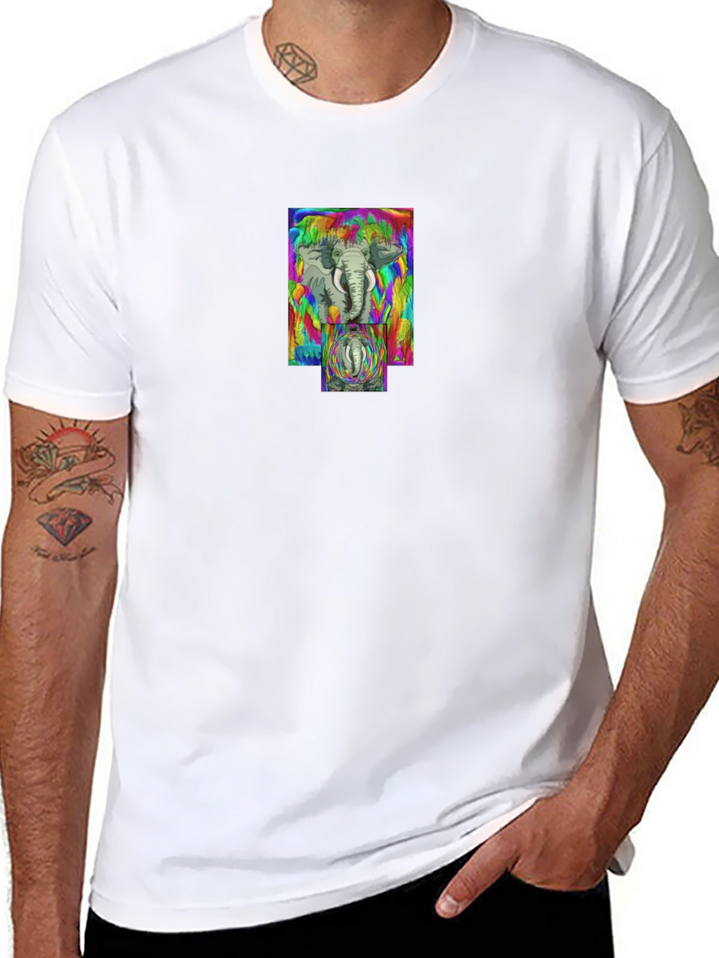 Psychedelic Elephant Graphic Tee