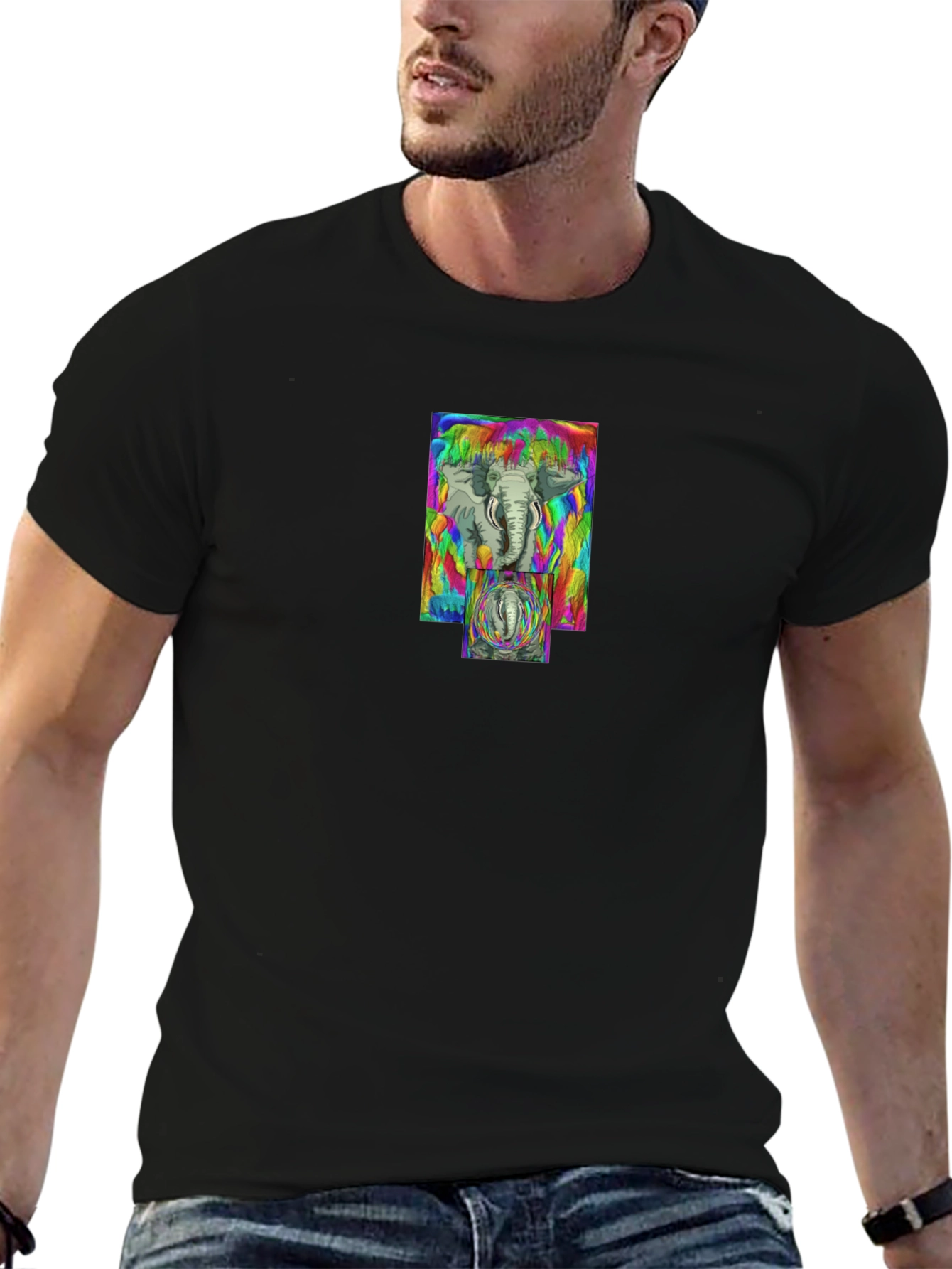 Psychedelic Elephant Graphic Tee