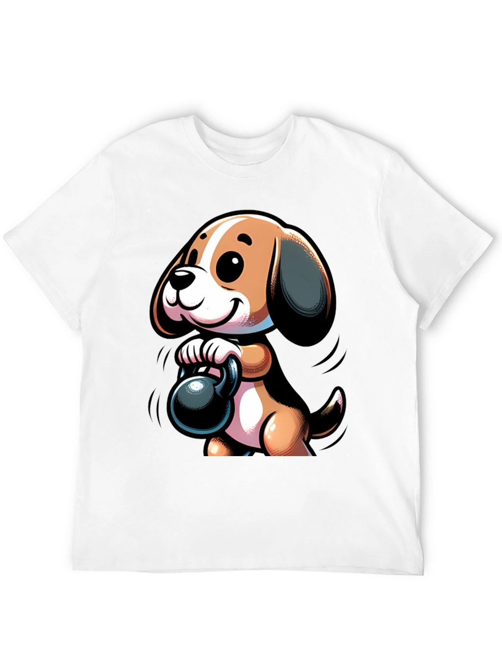Cute Dog Lifting Weights T-Shirt