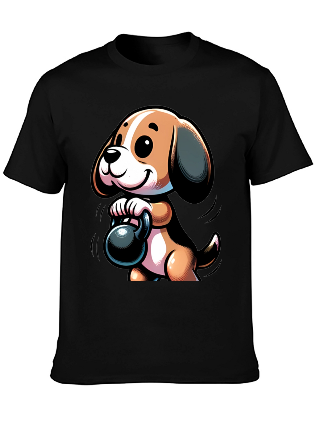 Cute Dog Lifting Weights T-Shirt