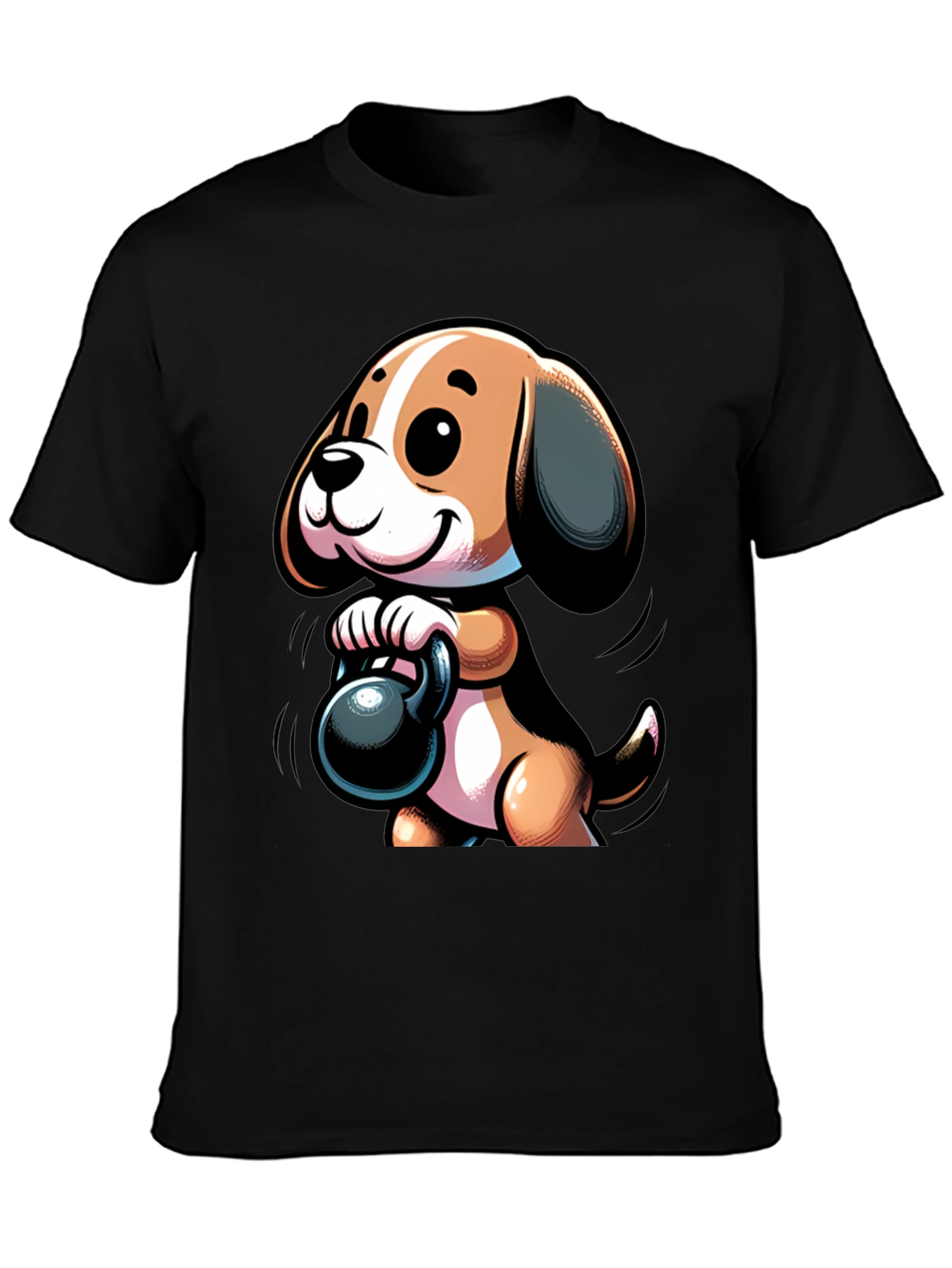 Cute Dog Lifting Weights T-Shirt