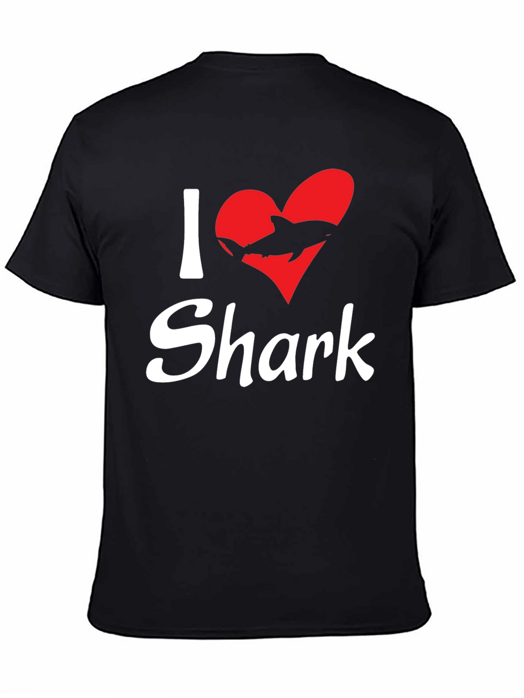 I Love Sharks Black Graphic T-Shirt
