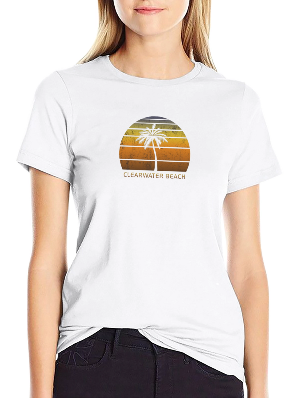 Clearwater Beach Palm Tree Graphic Tee - Retro Style