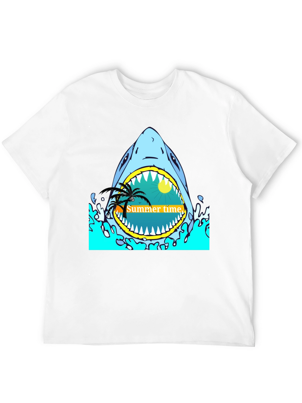 Summer Time Shark Graphic Tee - Black T-Shirt