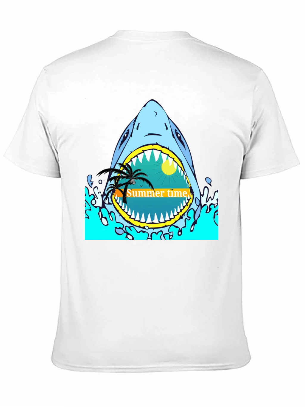 Summer Time Shark Graphic Tee - Black T-Shirt