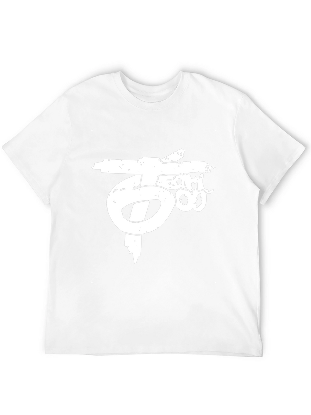 Distressed Graphic Print Black T-Shirt