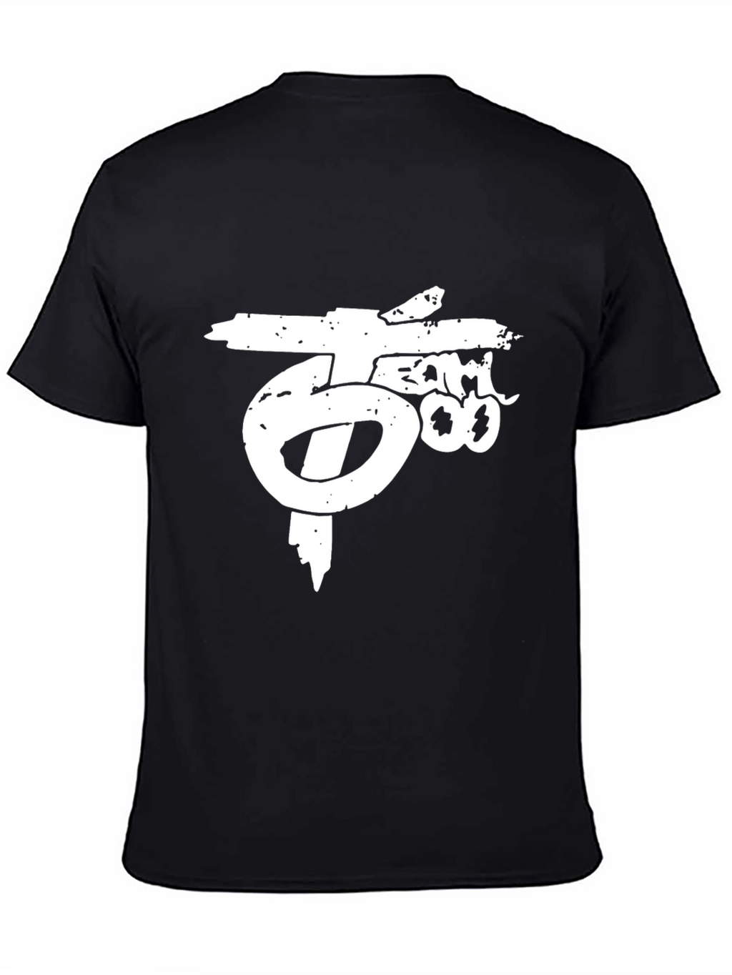 Distressed Graphic Print Black T-Shirt