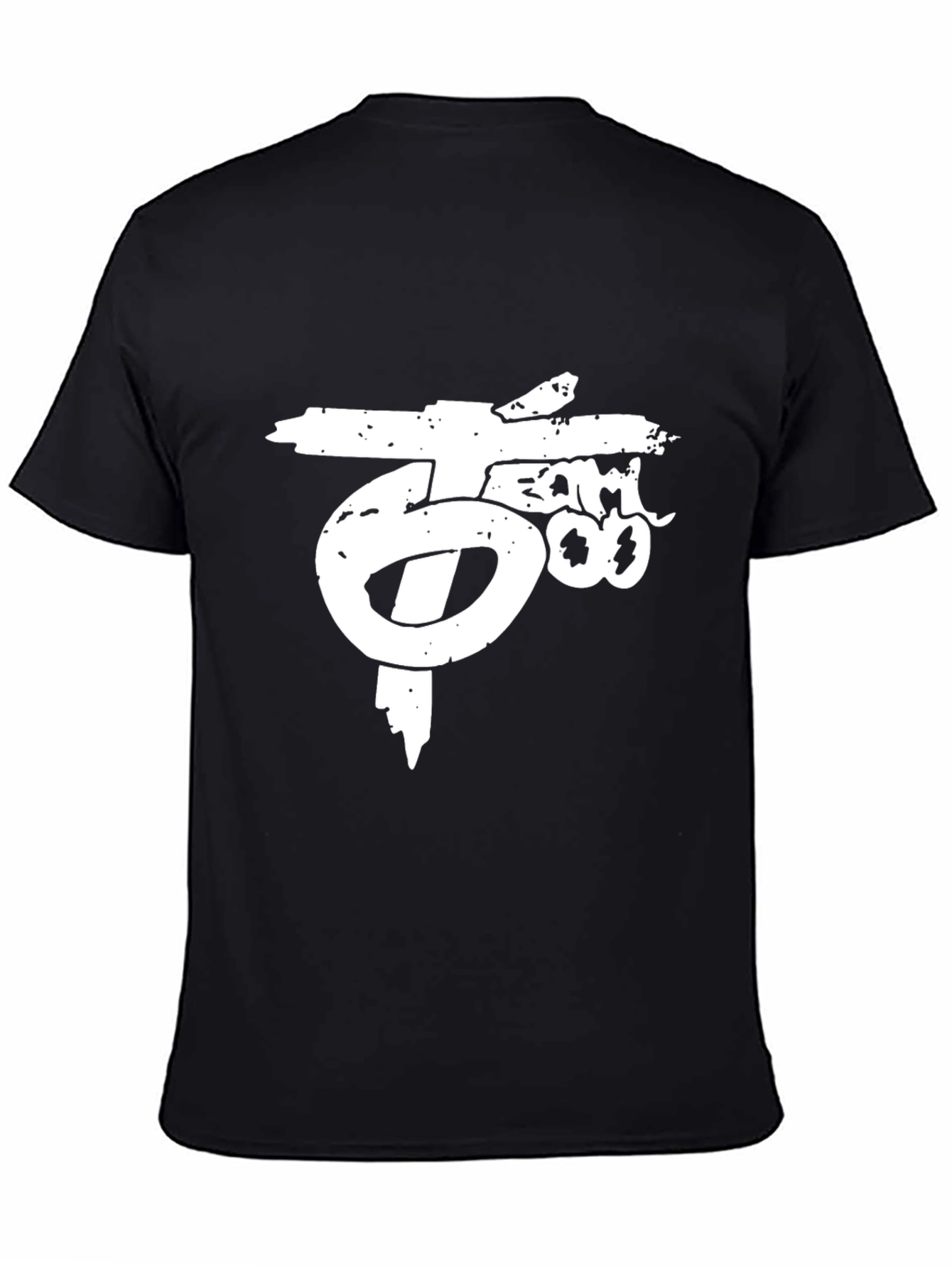 Distressed Graphic Print Black T-Shirt