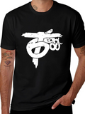 Distressed Graphic Print Black T-Shirt