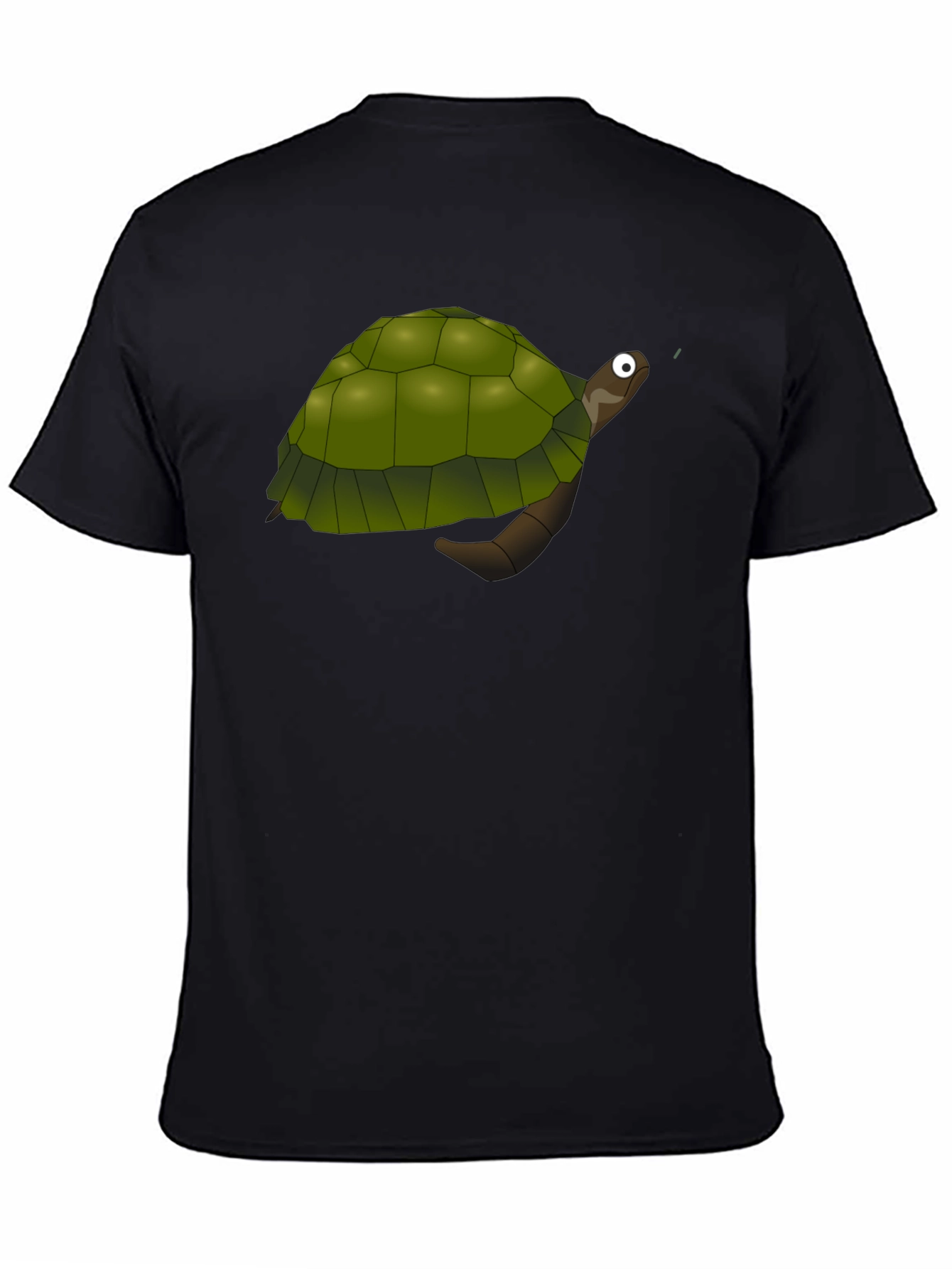 Cartoon Turtle Graphic Black T-Shirt