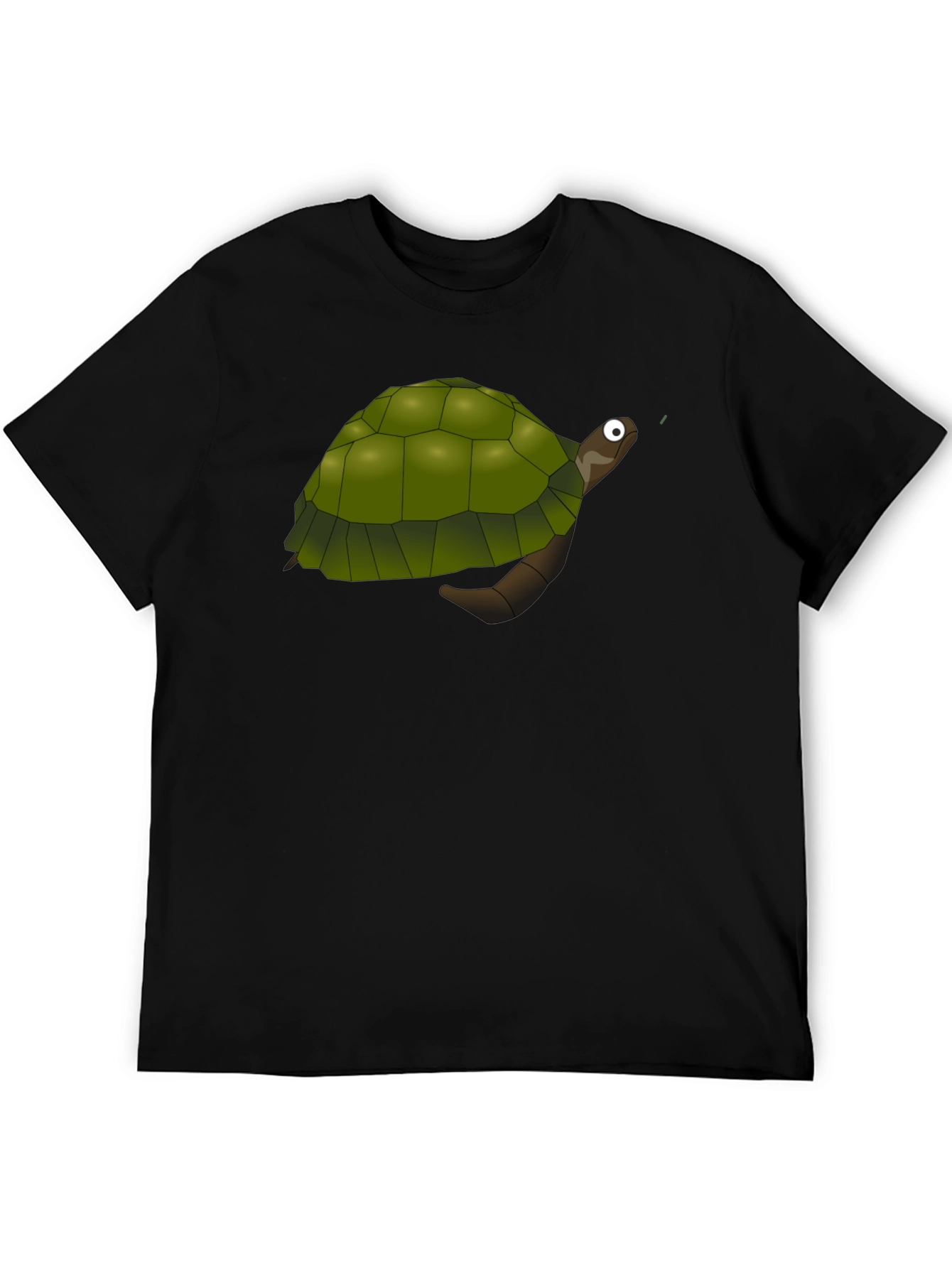 Cartoon Turtle Graphic Black T-Shirt