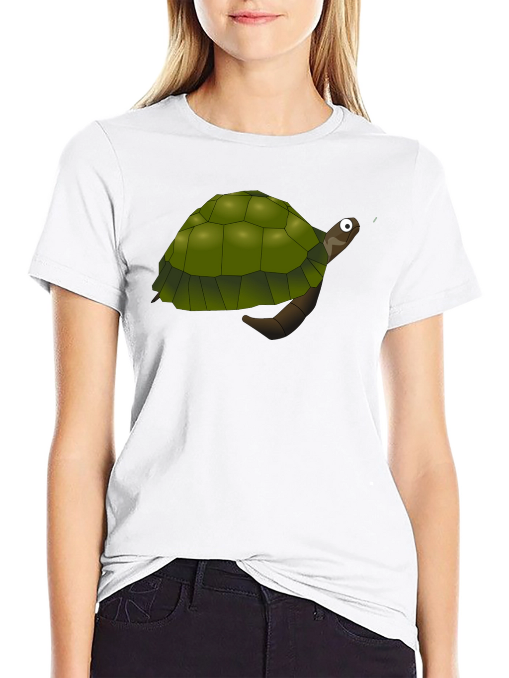 Cartoon Turtle Graphic Black T-Shirt
