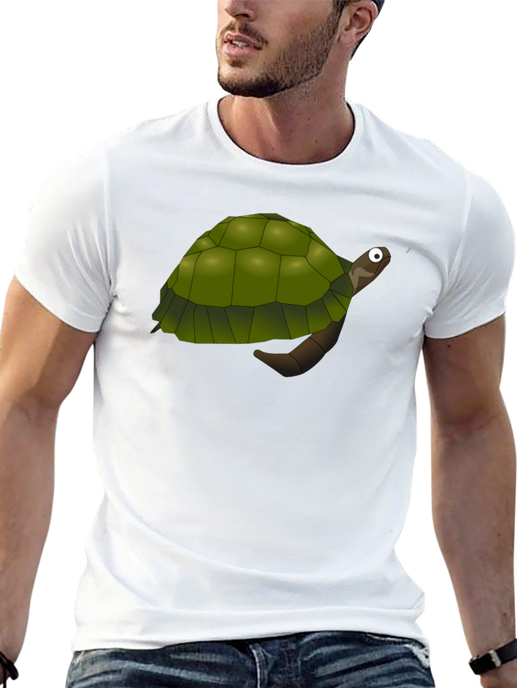 Cartoon Turtle Graphic Black T-Shirt