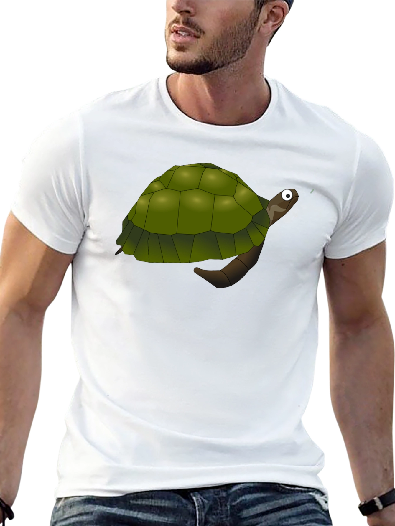 Cartoon Turtle Graphic Black T-Shirt