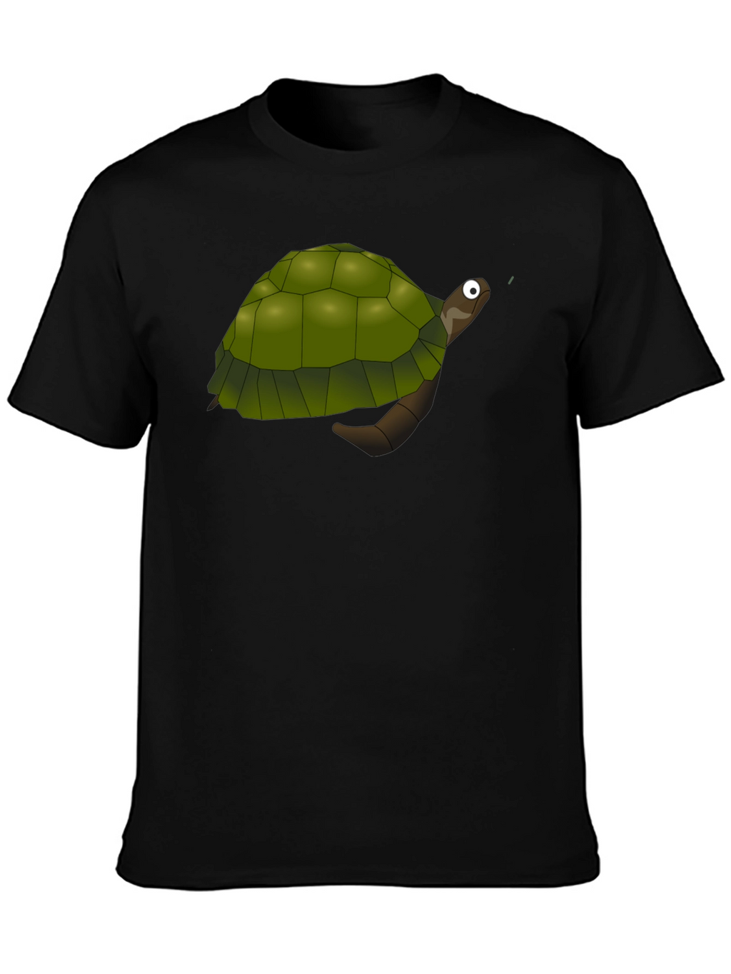 Cartoon Turtle Graphic Black T-Shirt