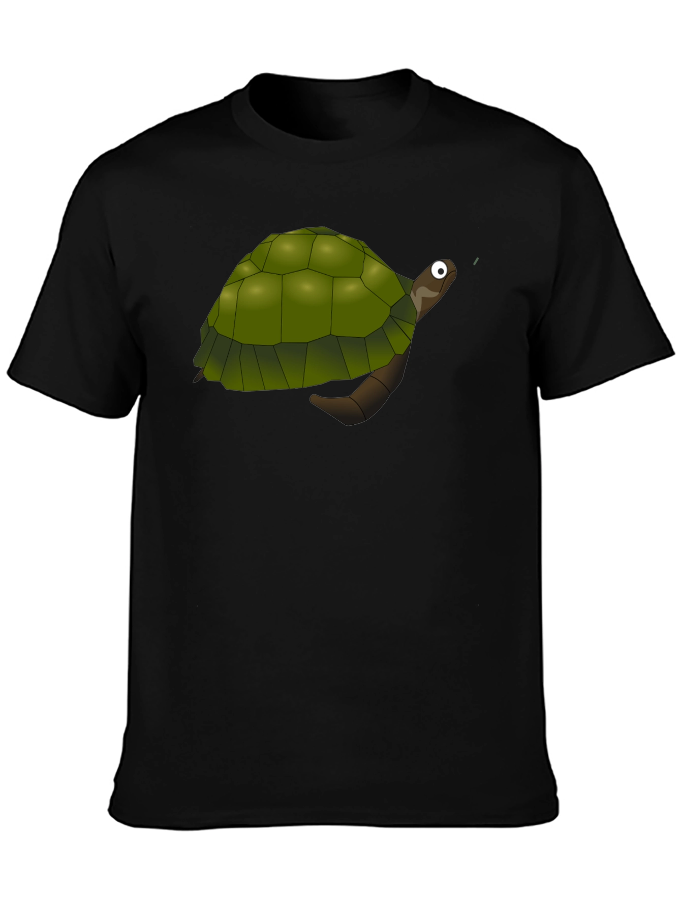 Cartoon Turtle Graphic Black T-Shirt