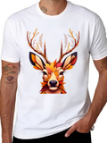Autumn Deer Graphic Tee - Stylish Nature Shirt
