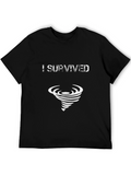I Survived Tornado T-Shirt - Black Cotton Tee