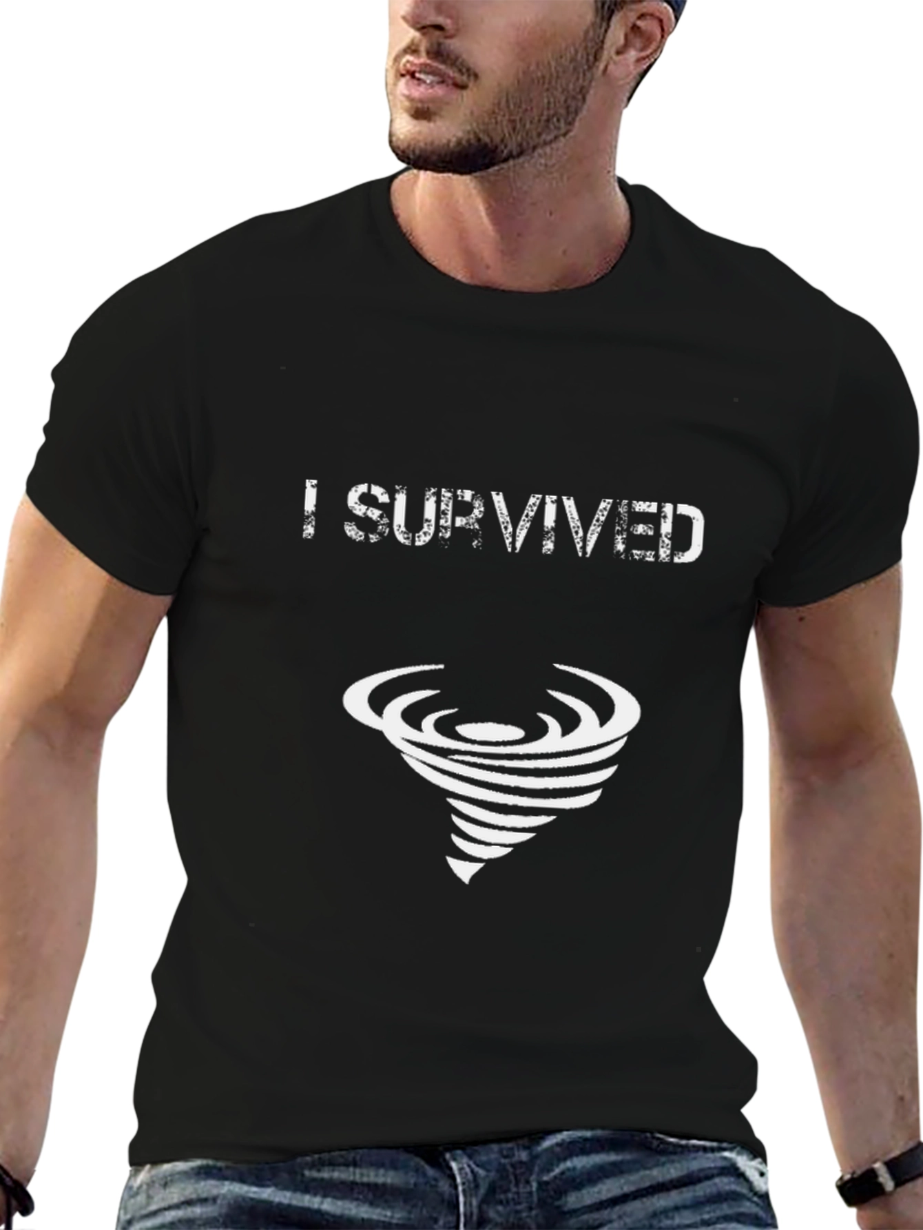I Survived Tornado T-Shirt - Black Cotton Tee