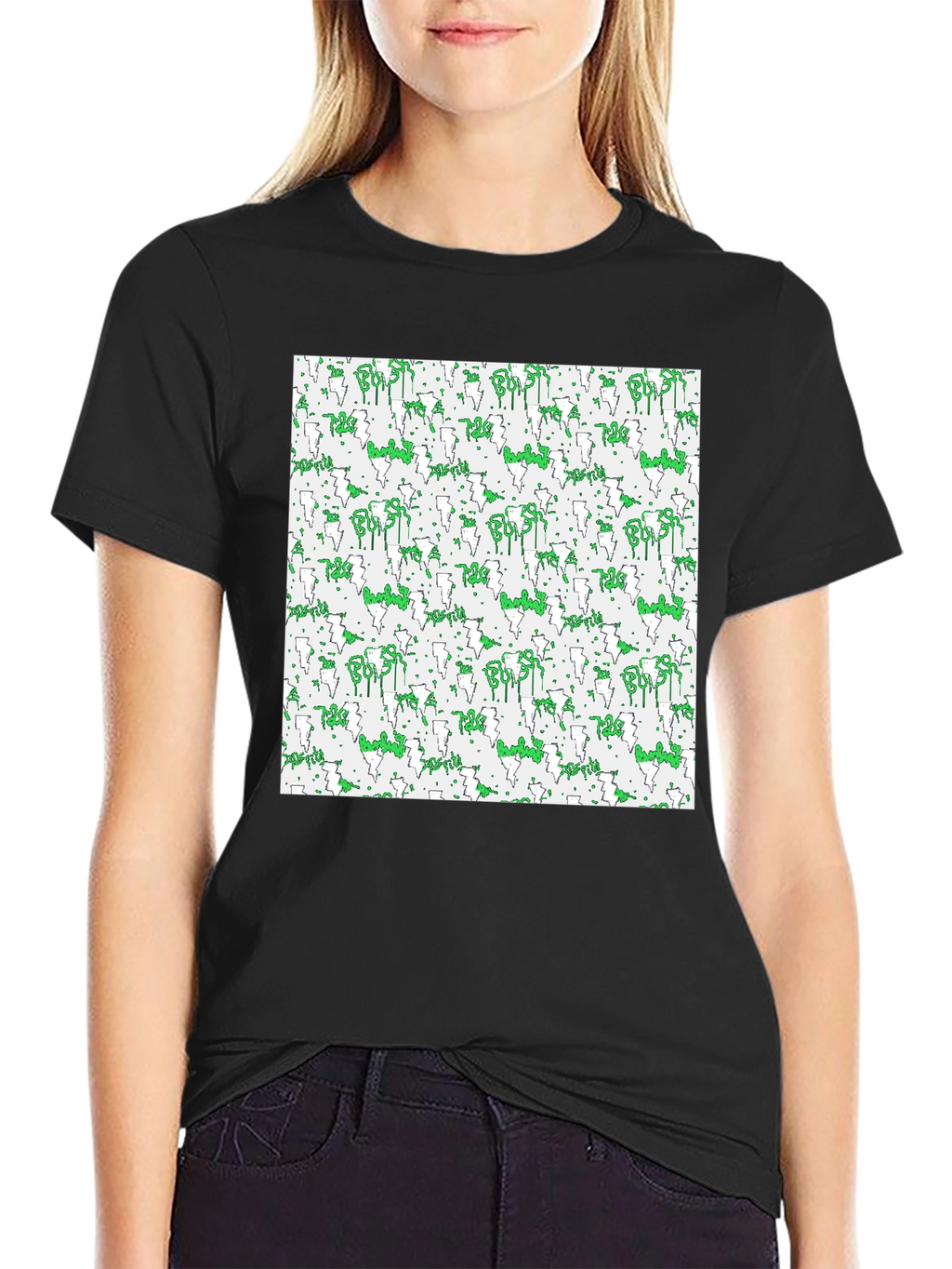 Abstract Pattern Black T-Shirt