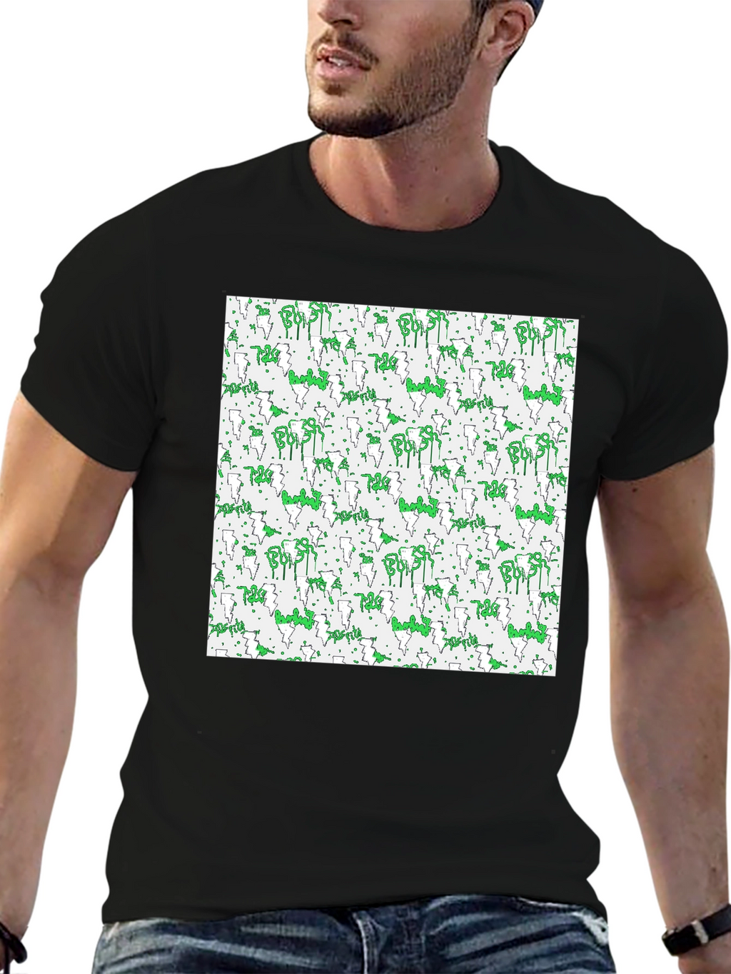 Abstract Pattern Black T-Shirt