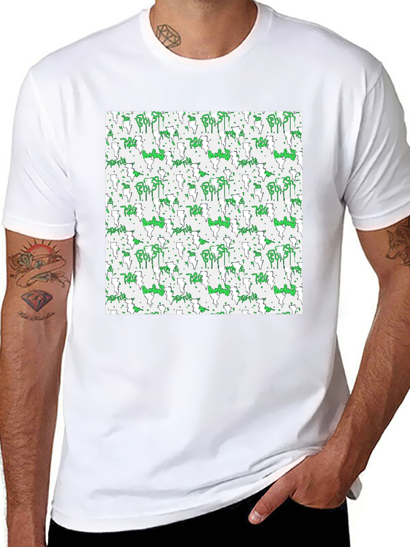 Abstract Pattern Black T-Shirt
