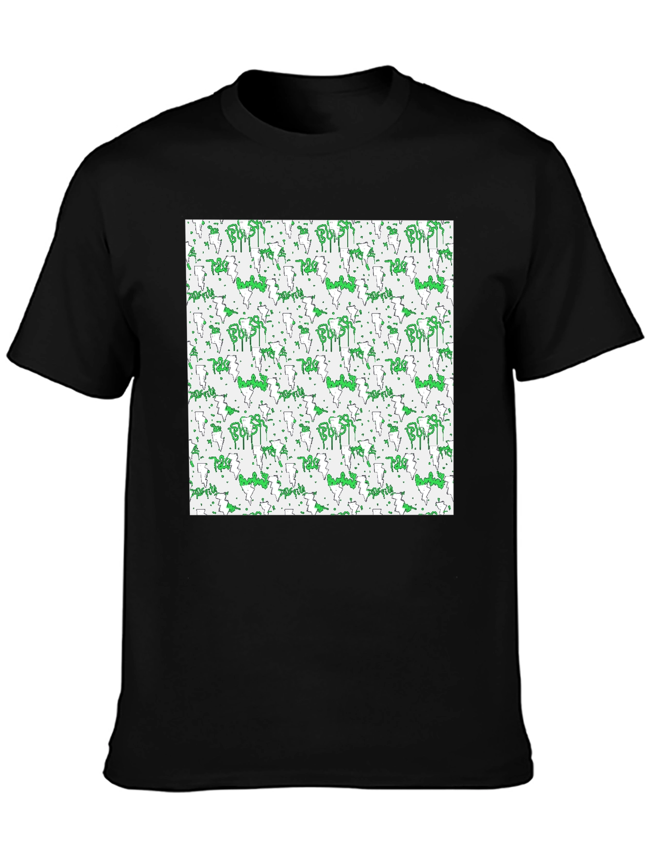 Abstract Pattern Black T-Shirt