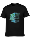 Succulent Graphic Black T-Shirt