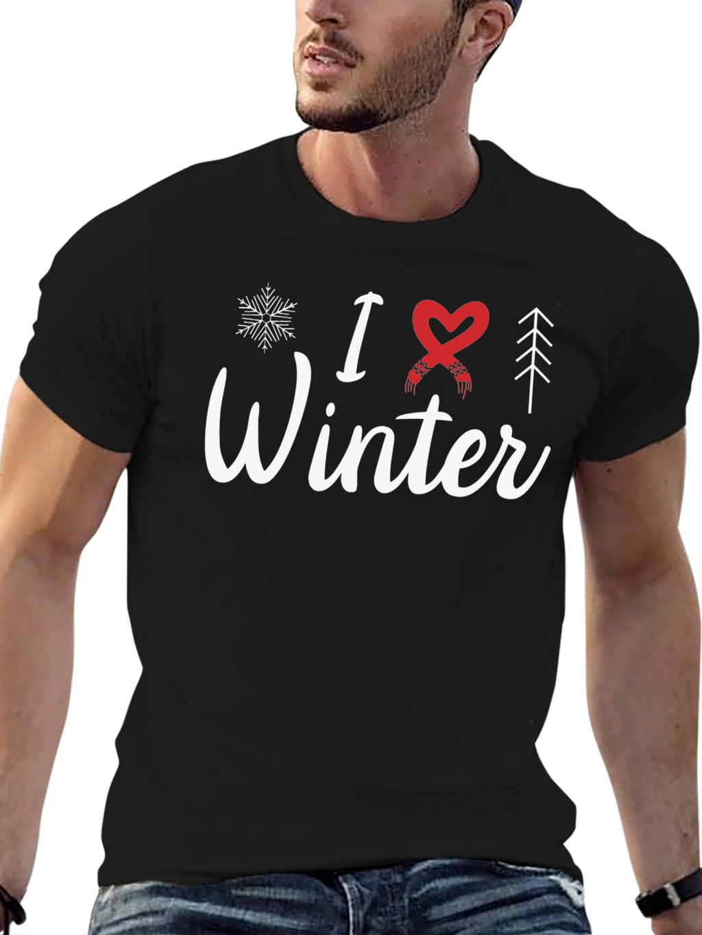 I Love Winter Graphic T-Shirt - Holiday Season Apparel