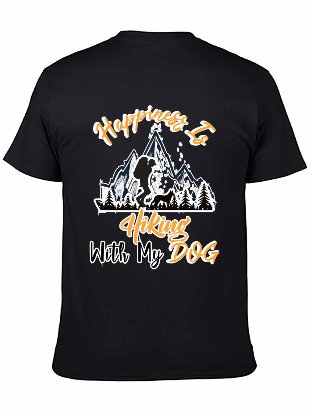 Hiking with My Dog Black T-Shirt