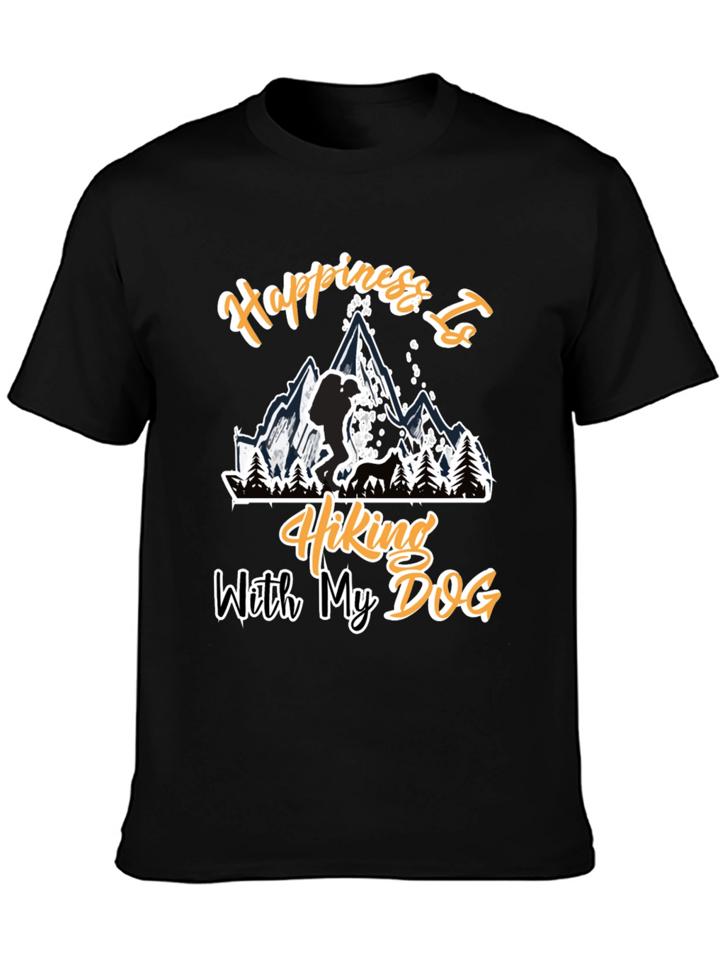 Hiking with My Dog Black T-Shirt