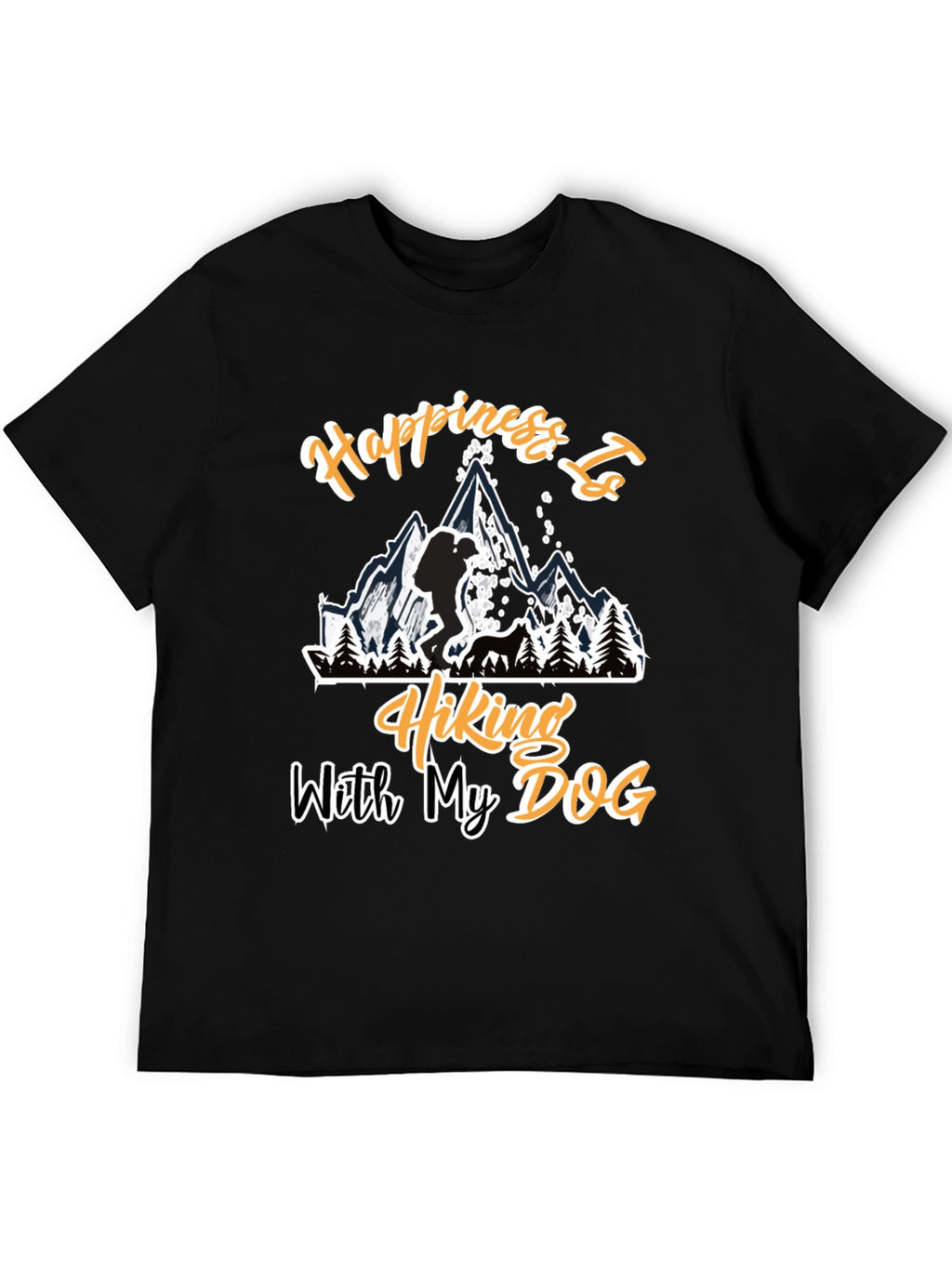 Hiking with My Dog Black T-Shirt